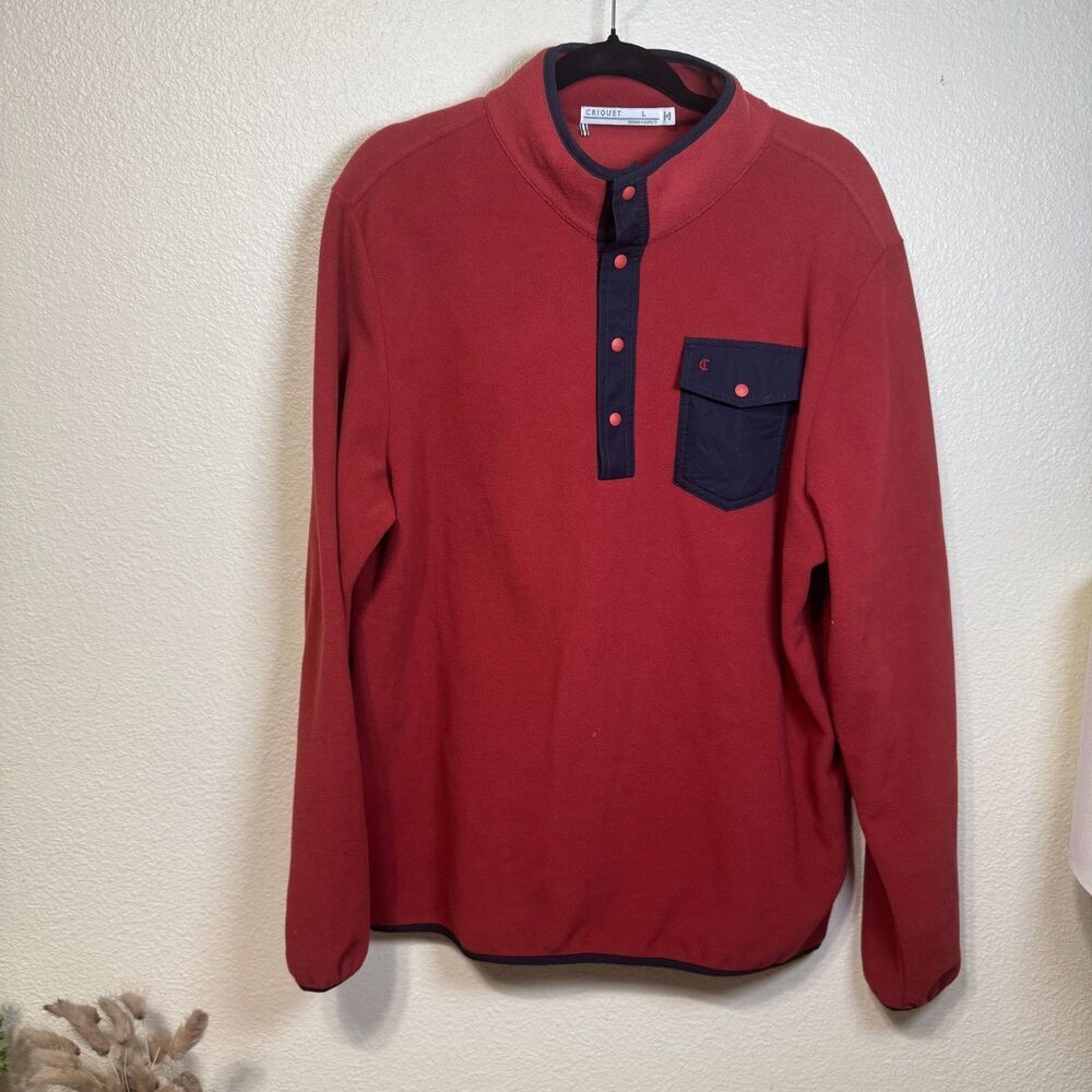 Criquet Men's Snap Fleece Pullover Sweater Size L Outdoors Outerwear Gorpcore